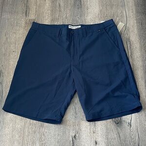 Travis Mathew Navy Flat Front Performance Shorts